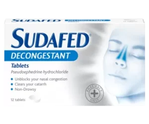 Sudafed Decongestant Tablets - 12 Tablets