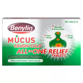 Benylin Mucus Cough & Cold All in One Relief - 16 Tablets