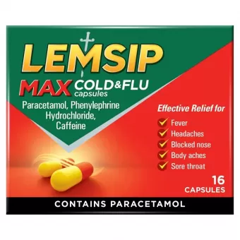 Lemsip Max Cold and Flu Capsules - 16 Capsules