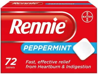 Rennie Indigestion Chewable Tablets (Spearmint) - 72 Tablets