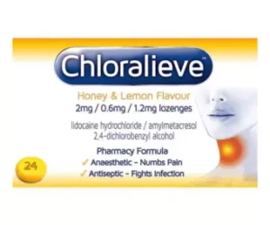 Chloralieve Honey & Lemon Flavour Lozenges - 24 Pack